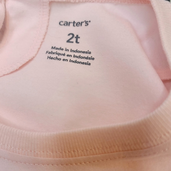 Carters pink "I share my sparkle to the world" top 2t - Picture 2 of 3